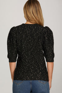 Black Metallic Sweater