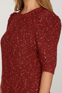 Wine Metallic Sweater