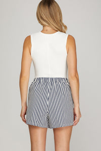 Navy Stripe Shorts