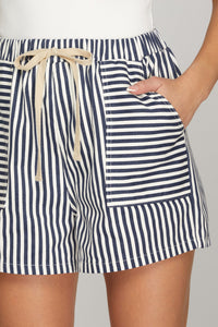 Navy Stripe Shorts