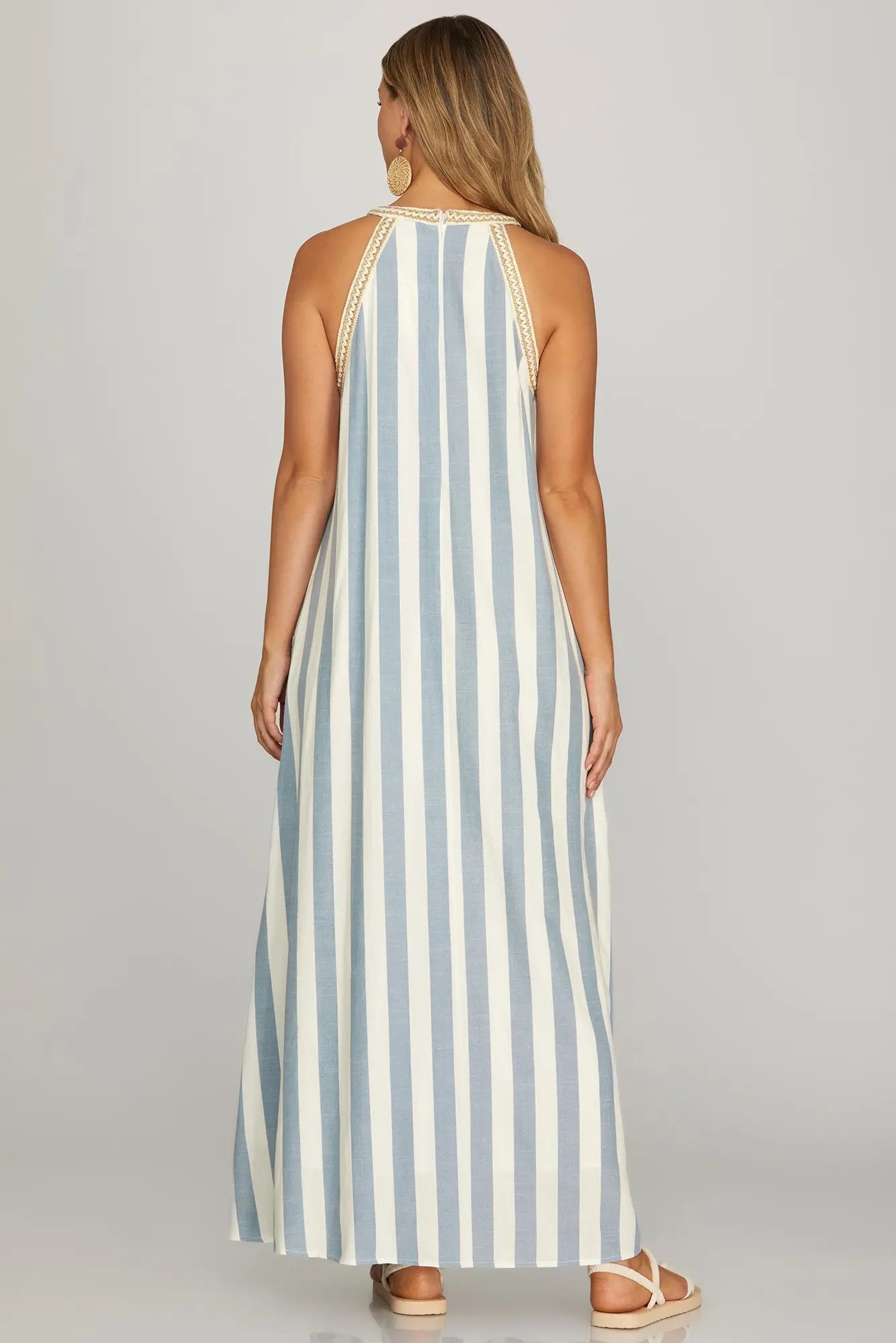 Blue Stripe Coastal Maxi