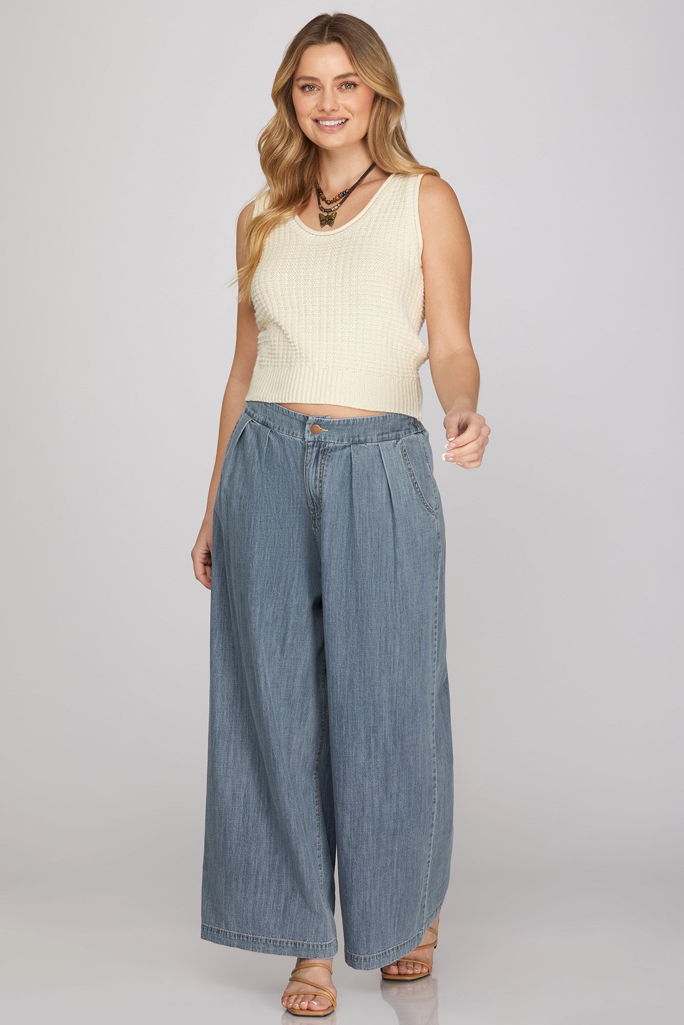 Wide Leg Denim Pant