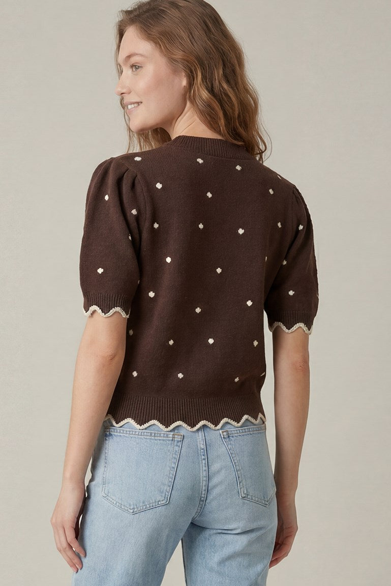 Brown Polka Dot Sweater