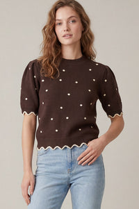 Brown Polka Dot Sweater
