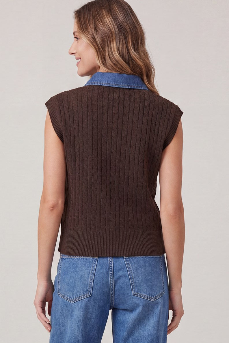 Denim & Cable Sweater