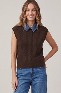 Denim & Cable Sweater