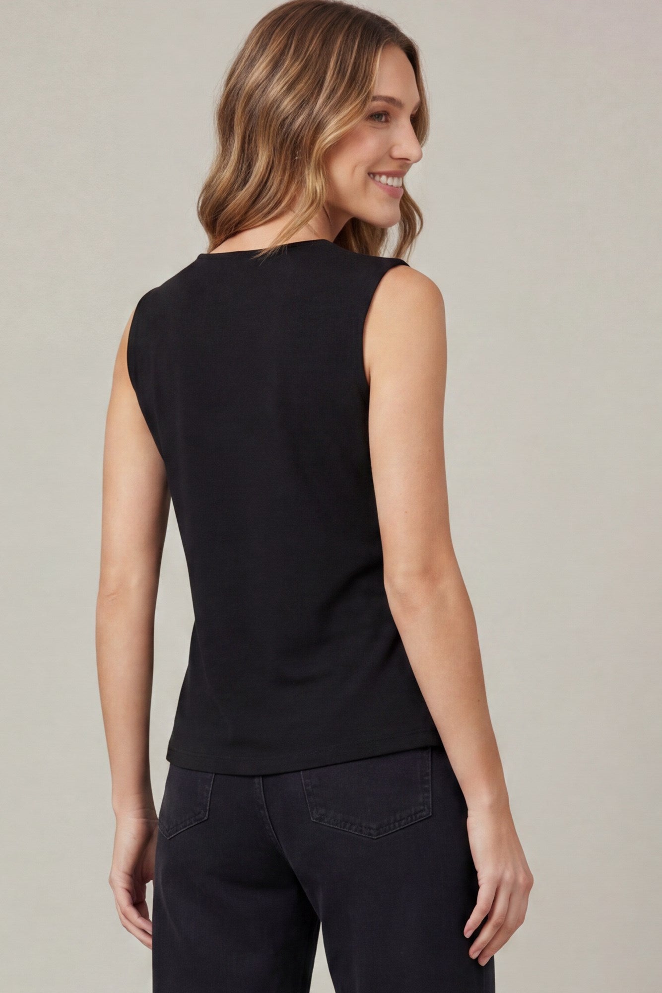 Black Luxe Wrap Top