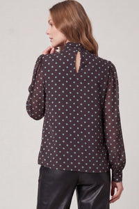 Brown & Blue Polka Dot Top