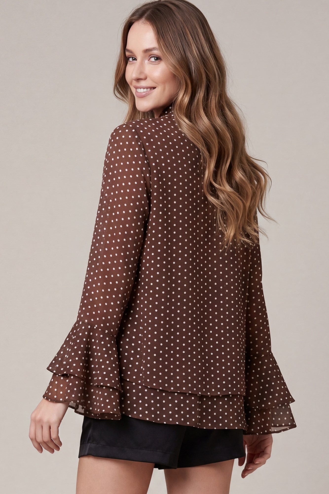 Chocolate Polka Dot Blouse