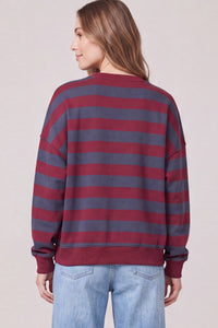 Wine & Charcoal Crew Pullover