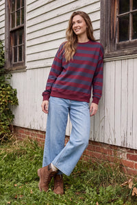 Wine & Charcoal Crew Pullover