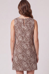 Faux Suede Embroidery Dress