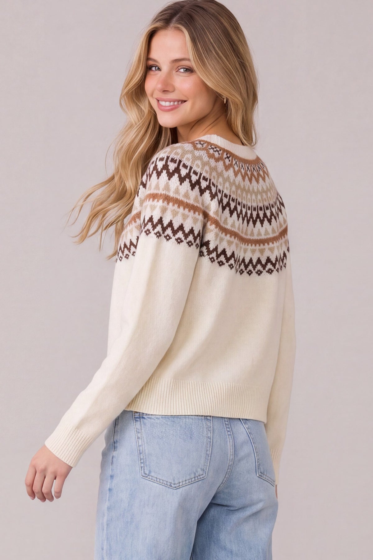 Cream Nordic Cardigan