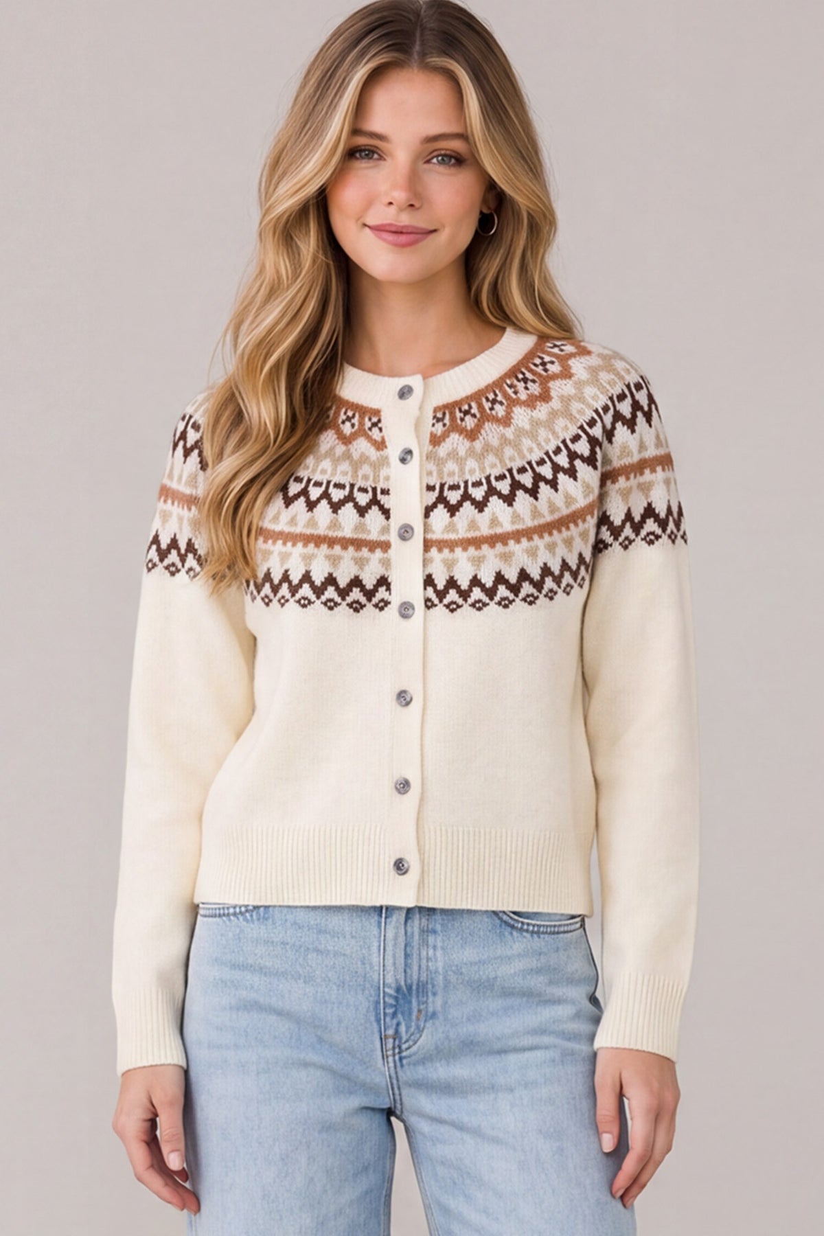 Cream Nordic Cardigan
