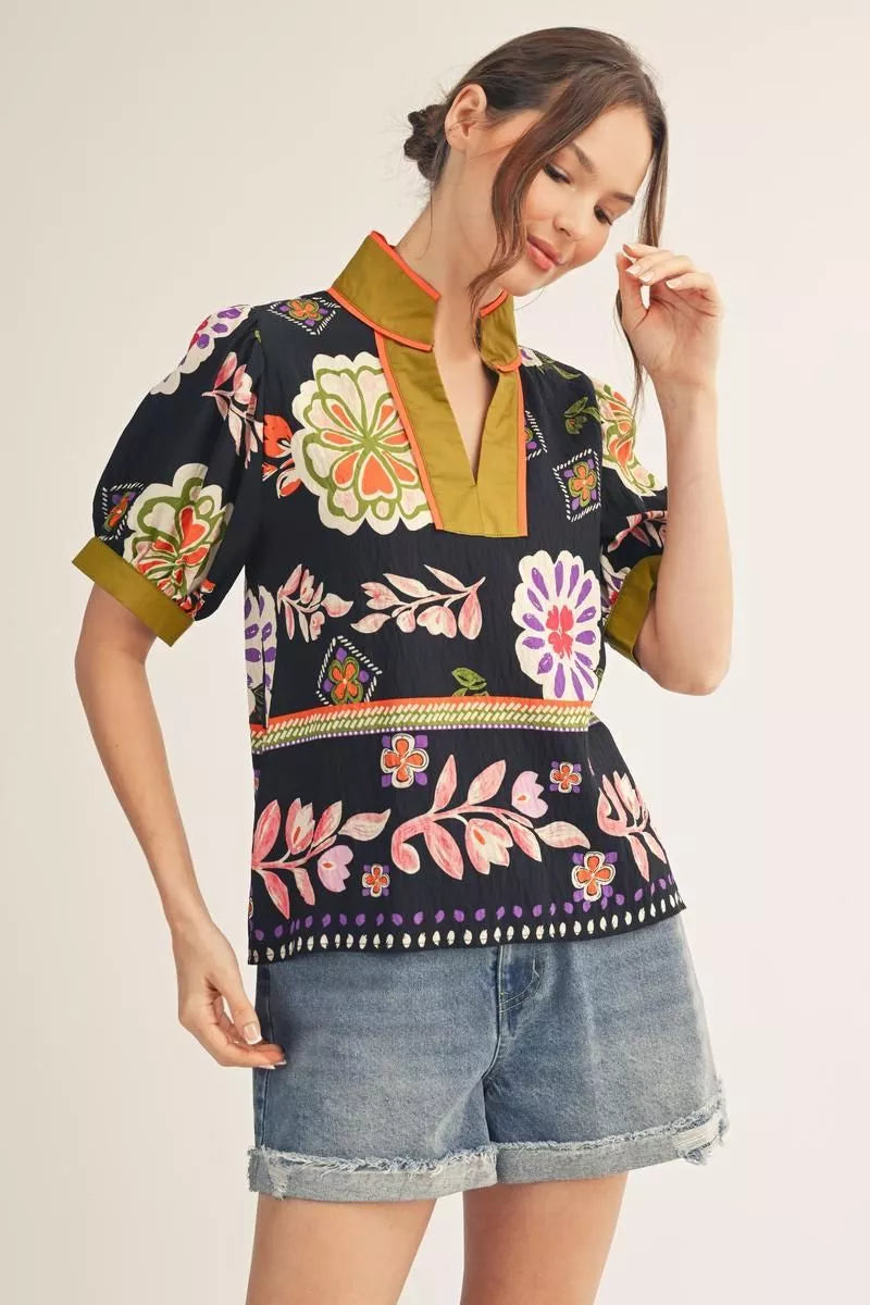 Boho Floral Top