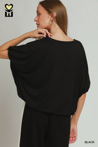 Black Bamboo Bubble Top