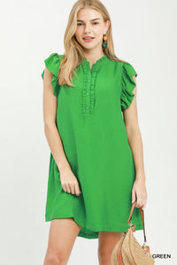 Green Casual Shift Dress