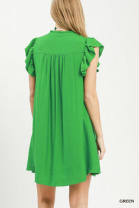 Green Casual Shift Dress