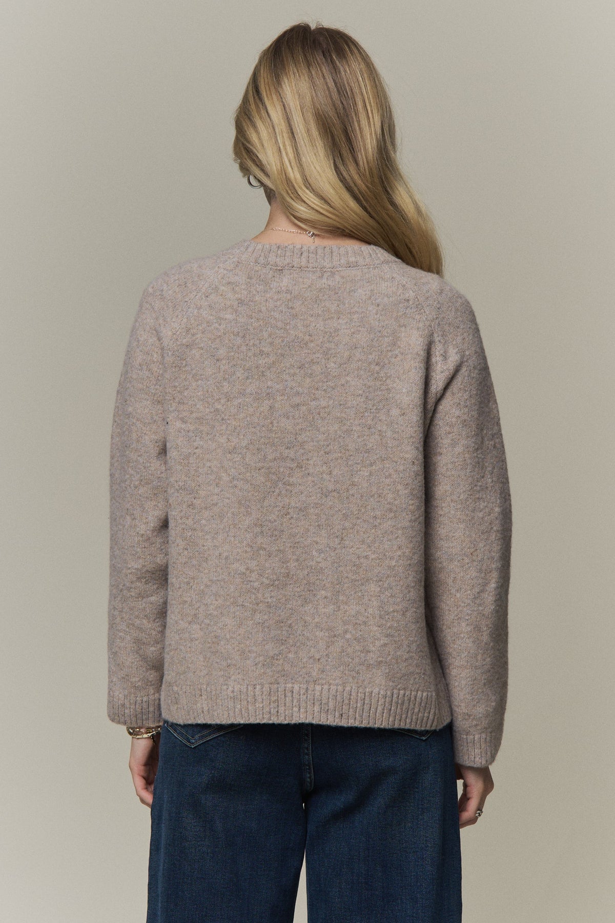 Taupe Floral Applique Sweater