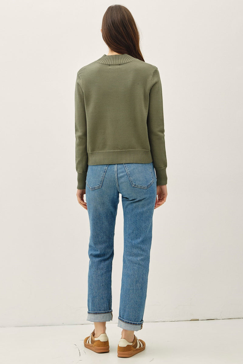 Olive Mock Sweater