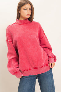 Acid Wash Mock Neck