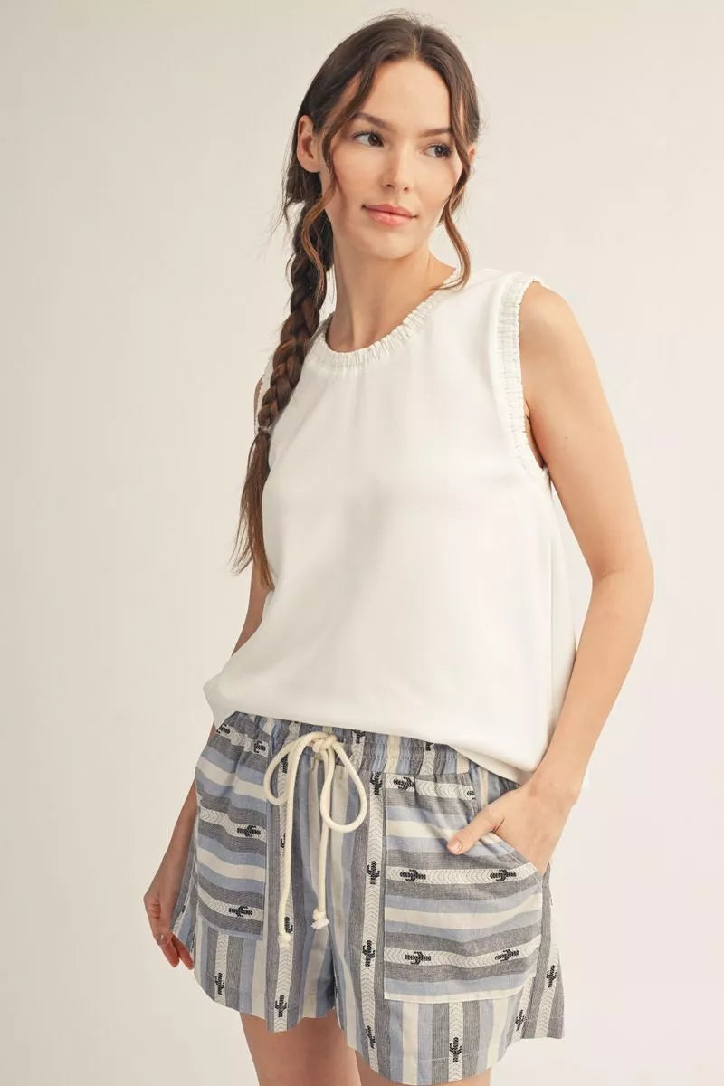 White Smock Edge Tank