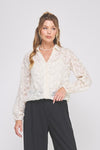Cream Burnout Blouse