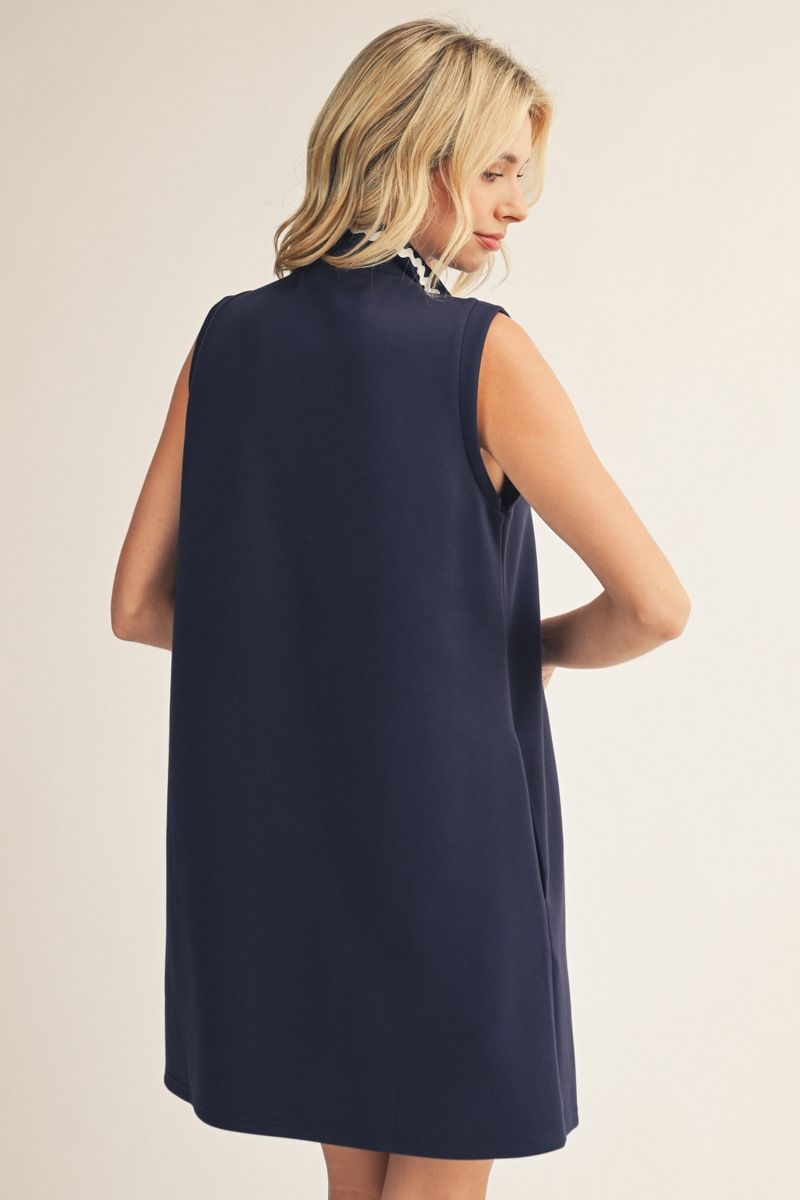 Navy Ric Rac Dress