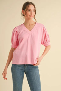 Pretty in Pink Puff Top