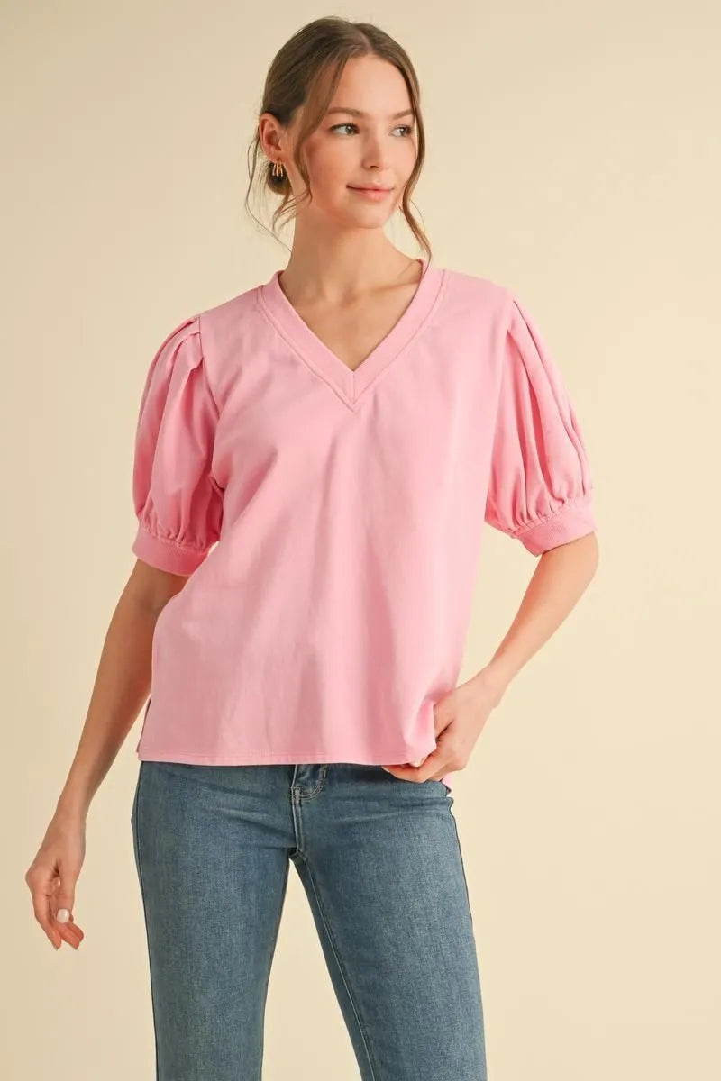 Pretty in Pink Puff Top