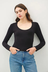 Black Scoop Neck