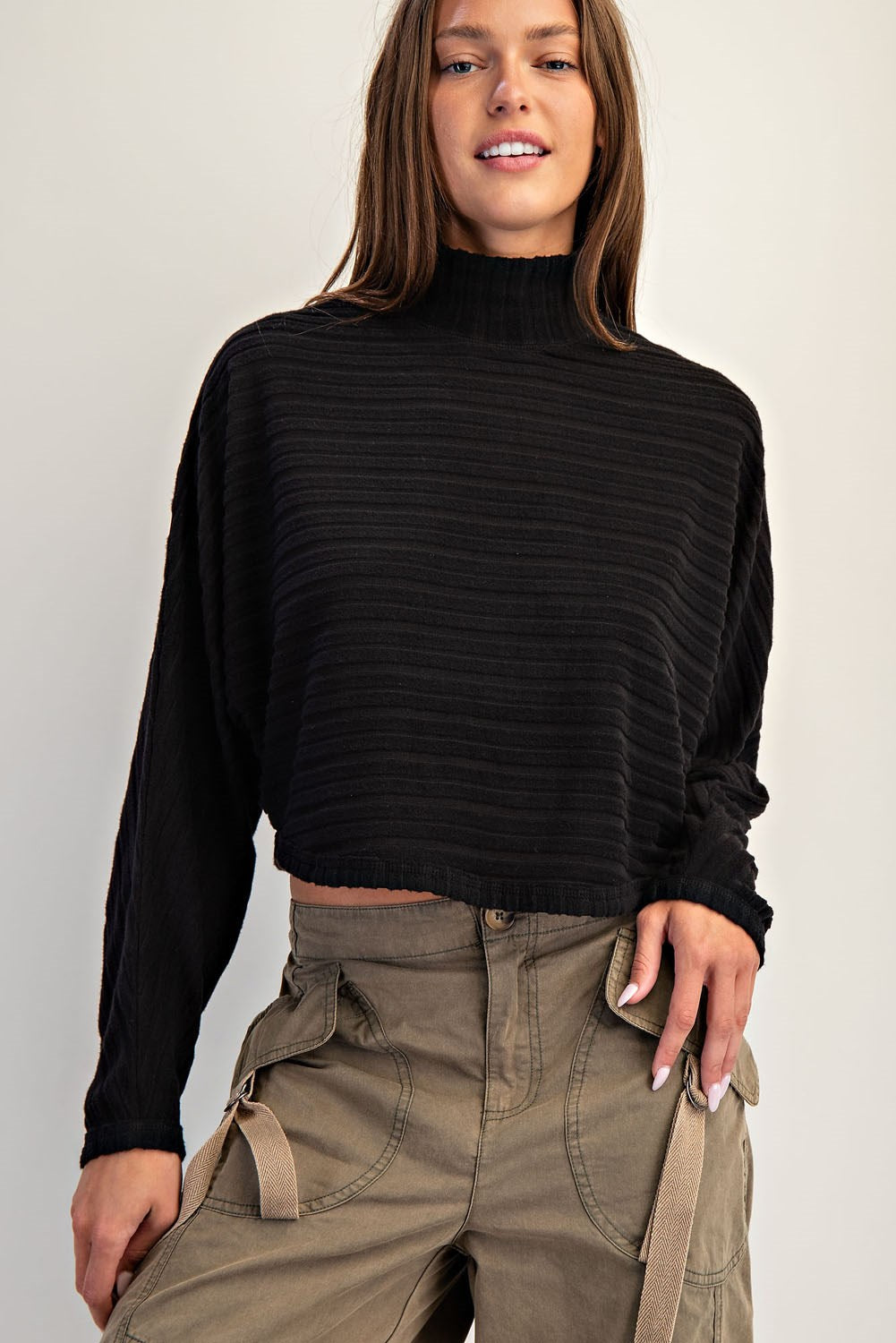 Black Textured Dolman