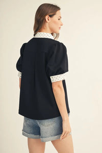 Black Polka Dot Top