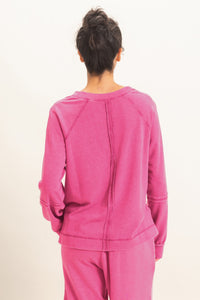 Pink French Terry V-Neck
