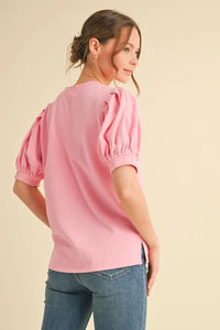 Pretty in Pink Puff Top