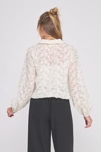 Cream Burnout Blouse