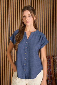 Split Neckline Buttondown