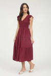 Burgundy Flutter Midi