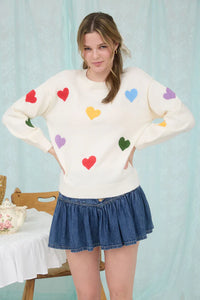 Multi-Color Heart Sweater