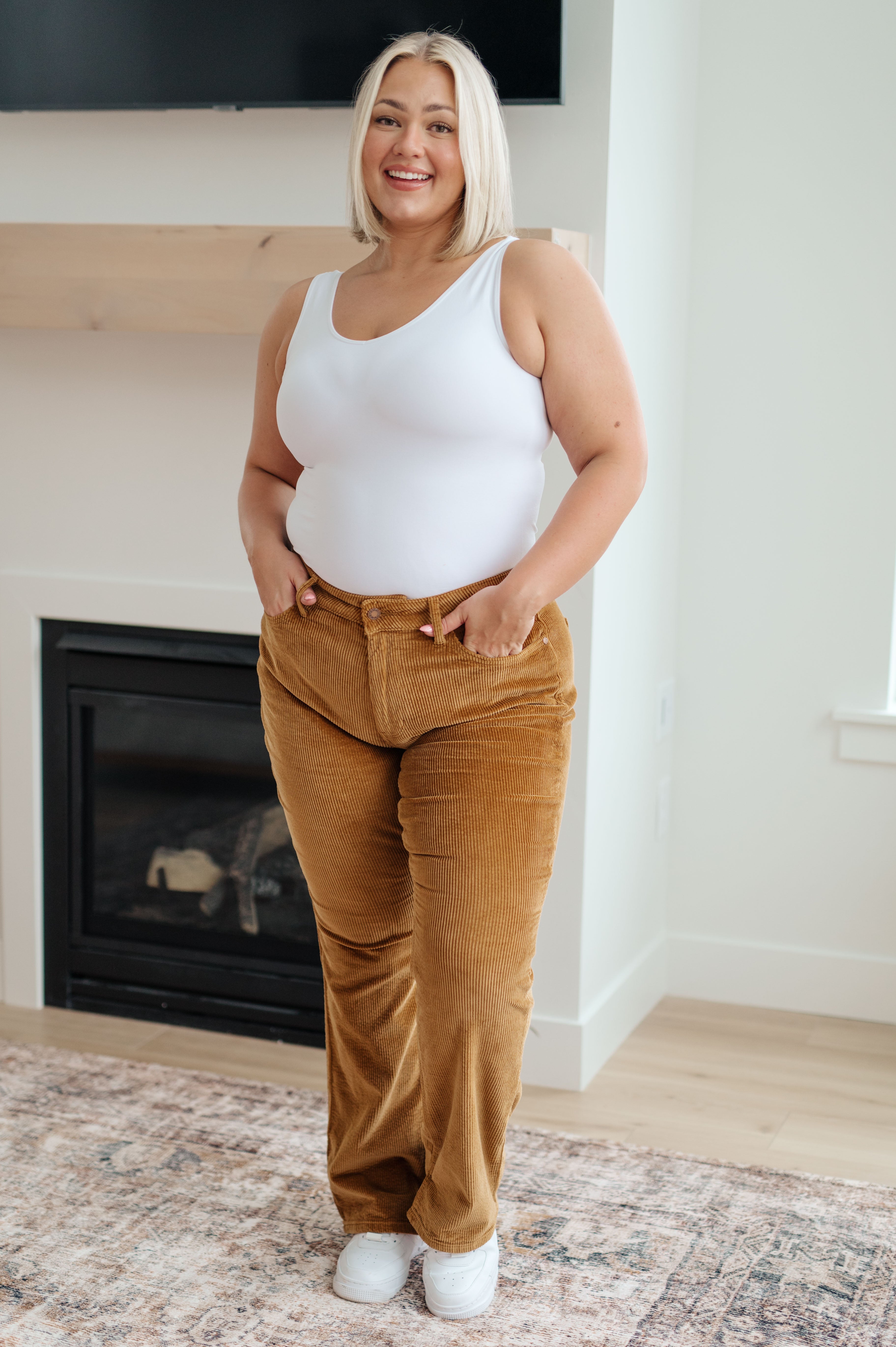 Cordelia Bootcut Corduroy Pants in Camel – The Clothes Line Boutique