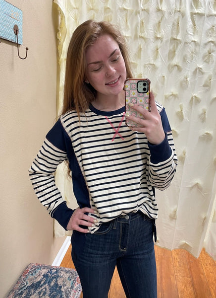 Navy Stripe Pullover