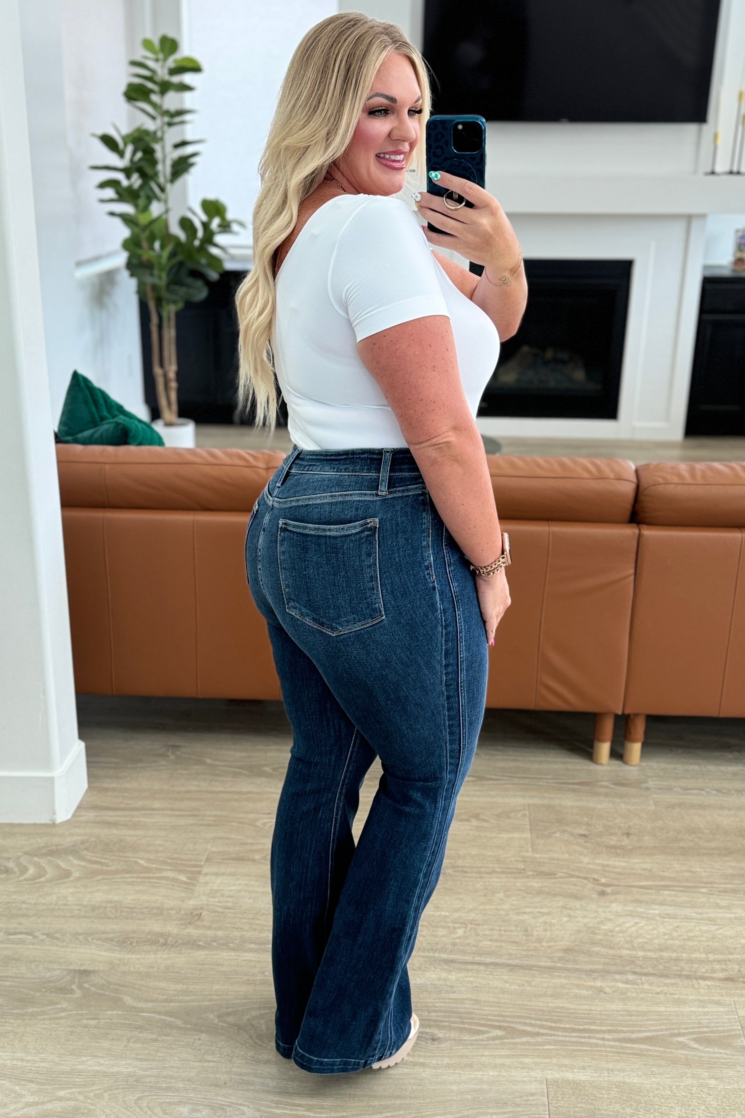 Mavis High Rise Side Seam Detail Flare Jeans – The Clothes Line