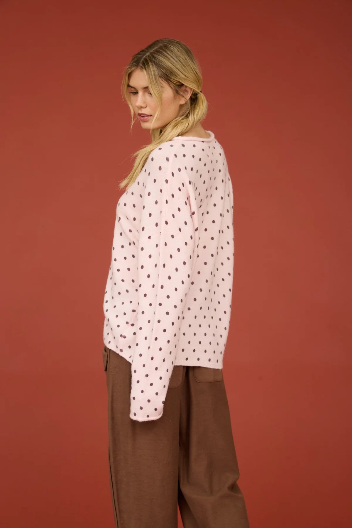 Pink Polka Dot Cardigan