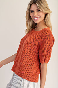 Clay Waffle Knit Sweater
