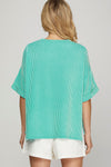 Mint Ribbed Top