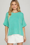 Mint Ribbed Top