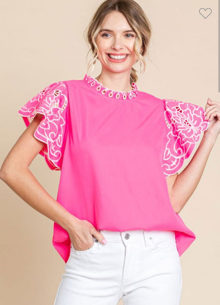Pink embroidered Sleeve