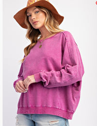 Orchid Washed Pullover