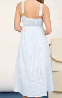 Blue Stripe Sweetheart Dress