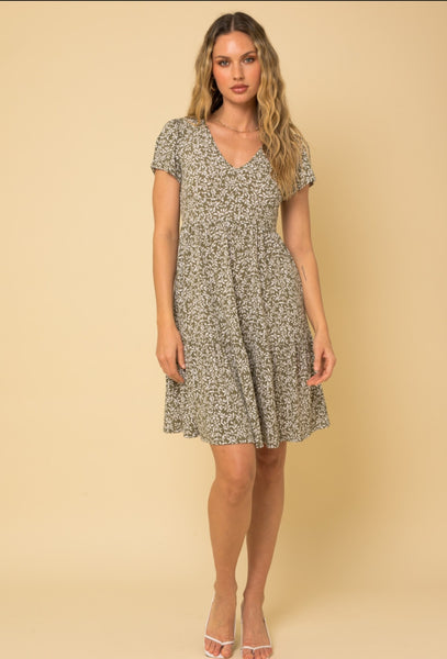 Sage White Tier Dress